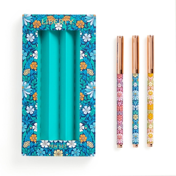 🌸 Liberty of London Moon Flower 3 Pen Set. New with tags! - Picture 3 of 7